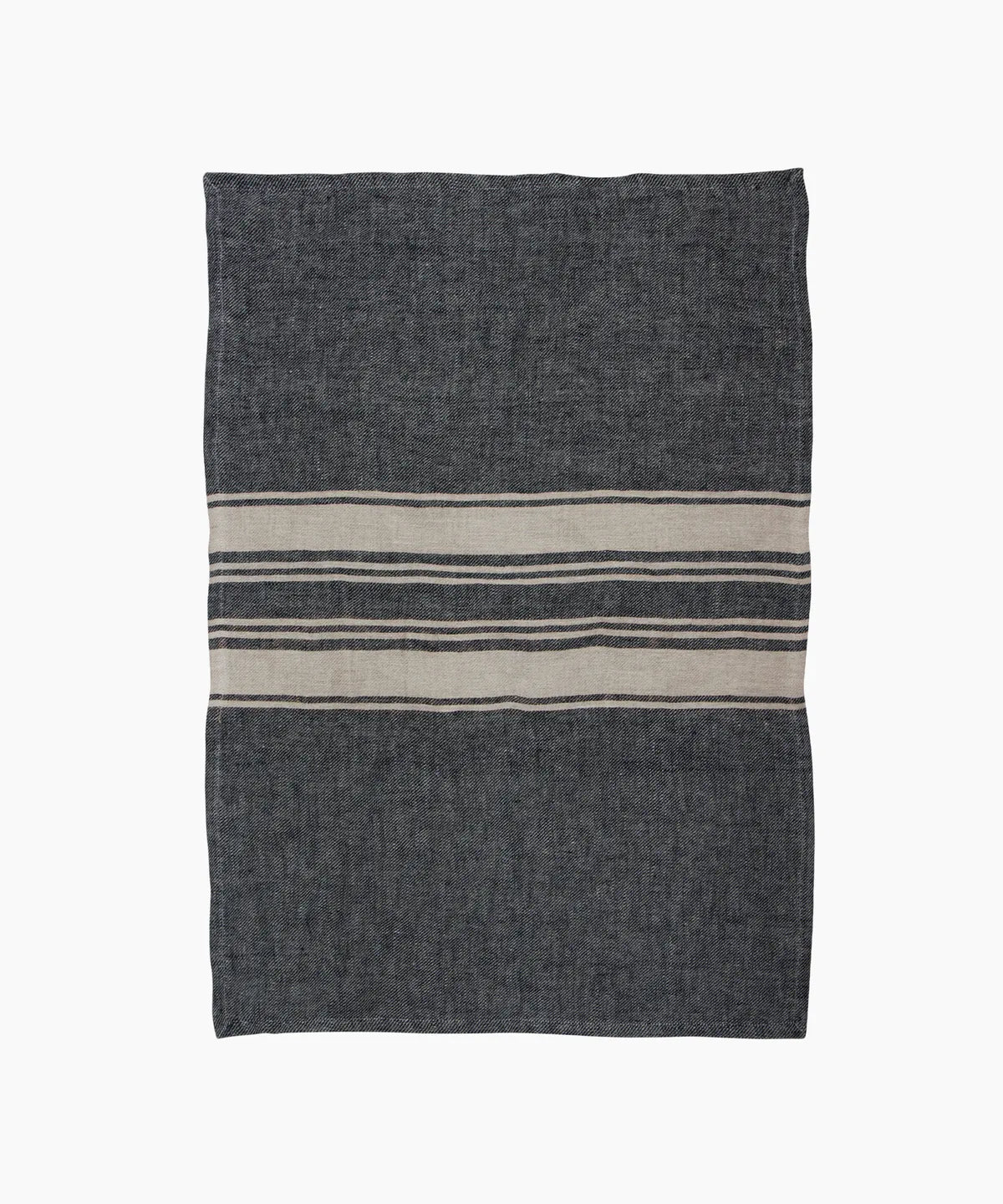 linen tea towel charcoal stripe australia