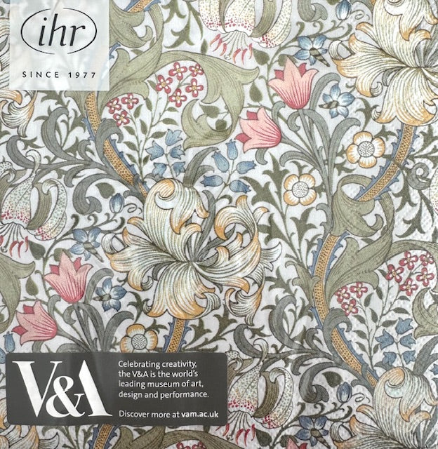 William Morris Golden Lily lunch napkins – floral V&A design, 20 pack