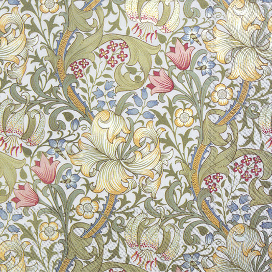 Eco-friendly triple-ply napkins with Golden Lily pattern 
