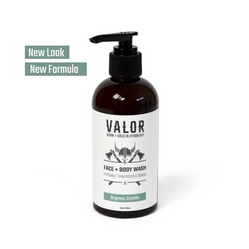 Valor Castile Face and Body Wash gentle soap for sensitive skin