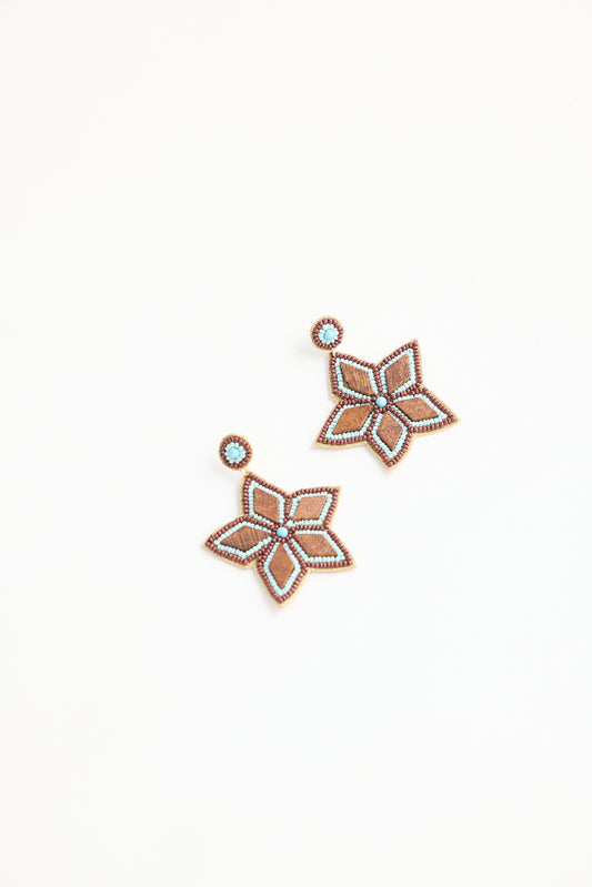 Vanessa Earrings brown handmade drop style