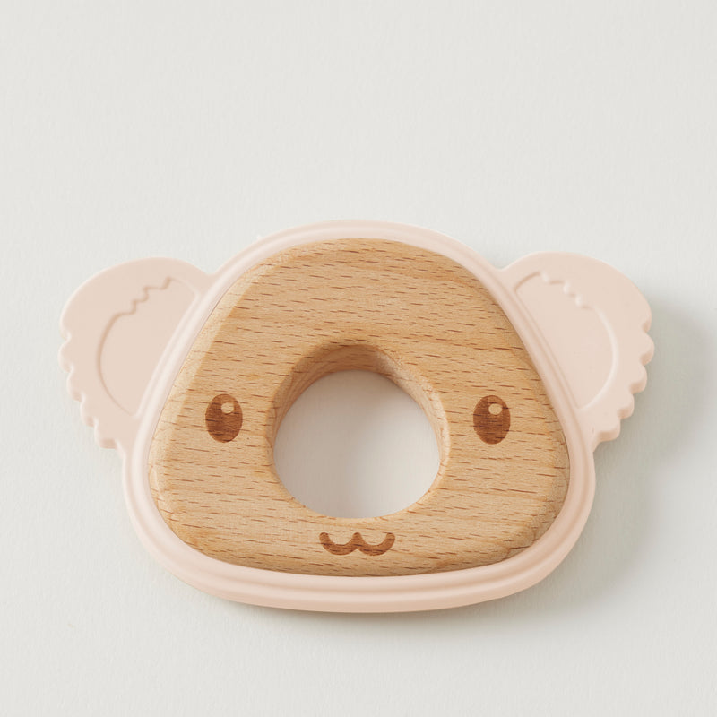 Riley Koala Silicone Teether Peach