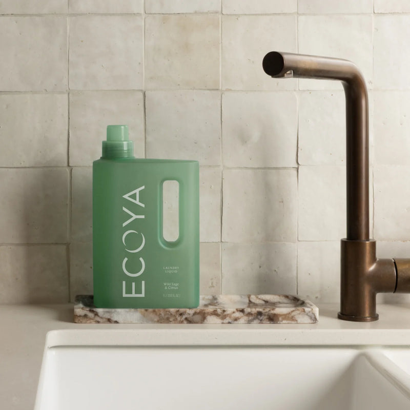 Wild Sage and Citrus 1L Laundry Liquid by ECOYA for clothing, sheets and towels.