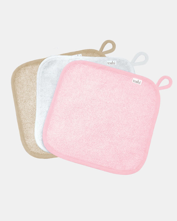 Toshi Baby Washcloths Yummy 3 Pack in Sweetheart