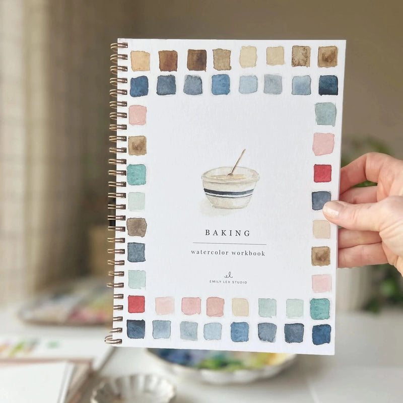 Baking Watercolour Workbook with twelve baking-inspired paintings