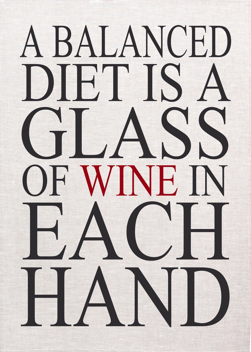 Tea Towel A Balance Diet…