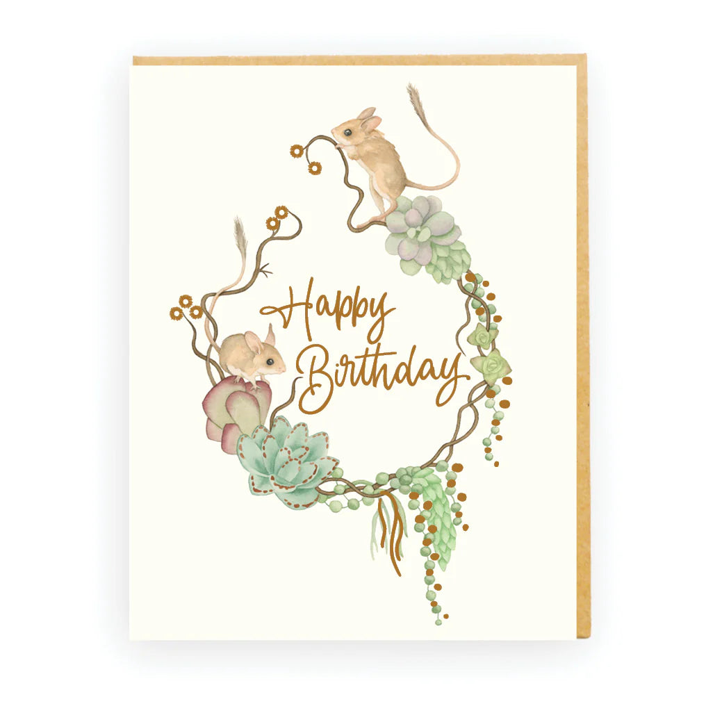 botanical greeting card succulent design