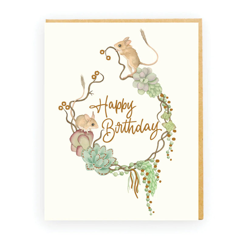 botanical greeting card succulent design