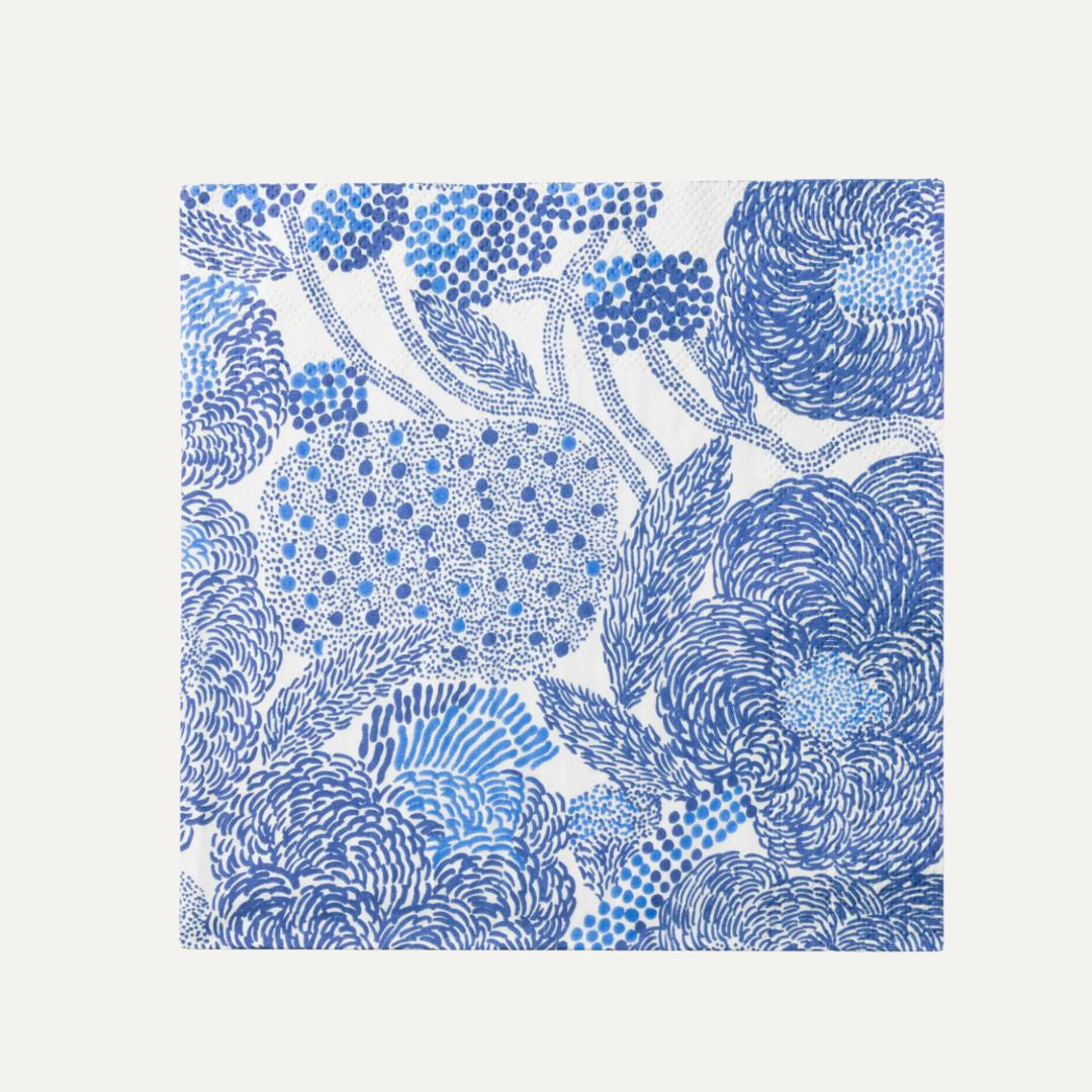 Lunch Napkins Marimekko - Mynsteri Cream Blue