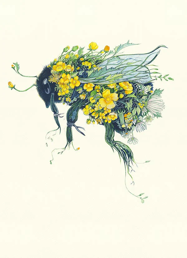 Bumble Bee greeting card by Daniel Mackie – watercolour design