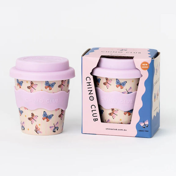 Butterfly babychino cup with lid presented in gift box