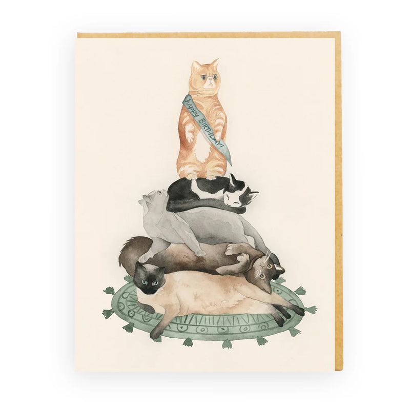 Cat Stack Birthday Card | Cute Cat Card Australia