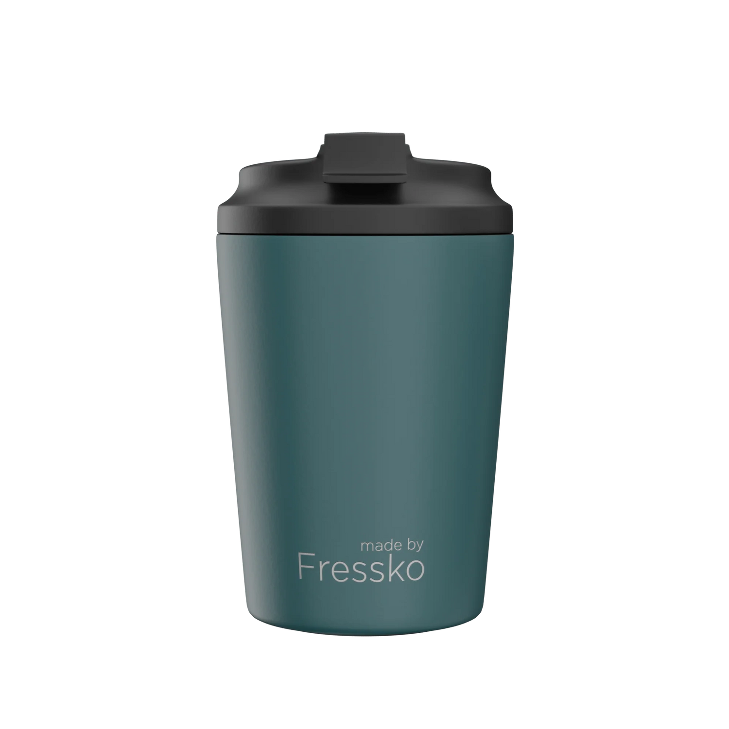 Fressko Bino 8oz Reusable Cup in Emerald with ceramic interior
