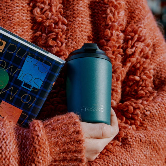 Bino Emerald click back lid and smooth ceramic lining - made by fressko keep cup