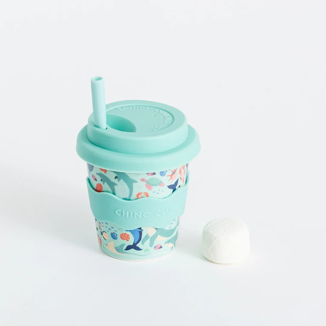 Chino Club Sea Creatures Babychino Cup 4oz with silicone lid
