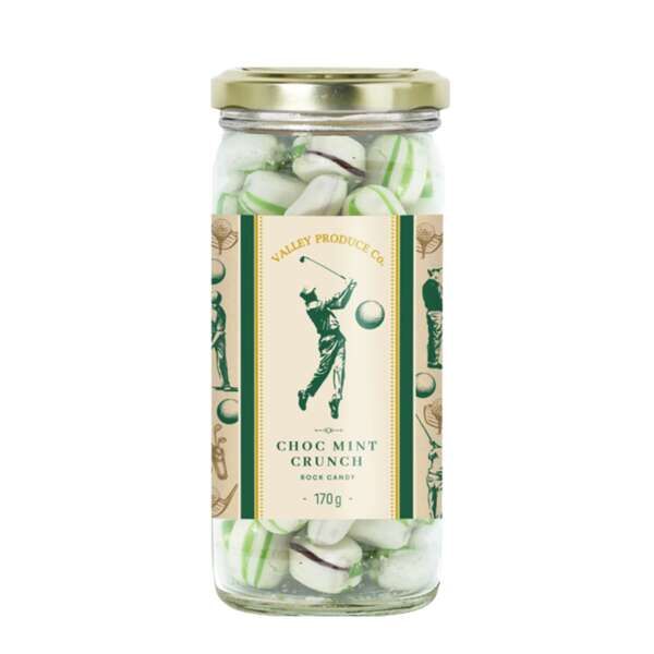 Chocolate mint crunch rock candy, golf themed gift.