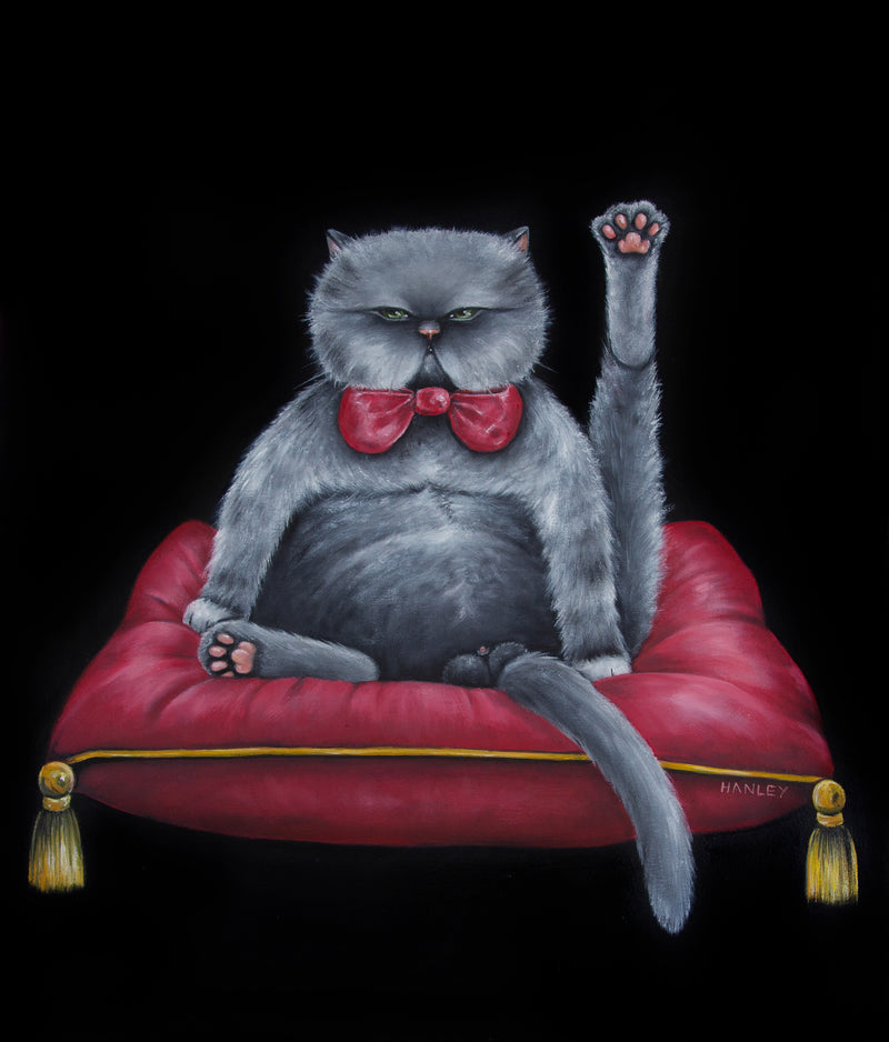 Ninni The Chonk cat art card illustration - funny rude cat card