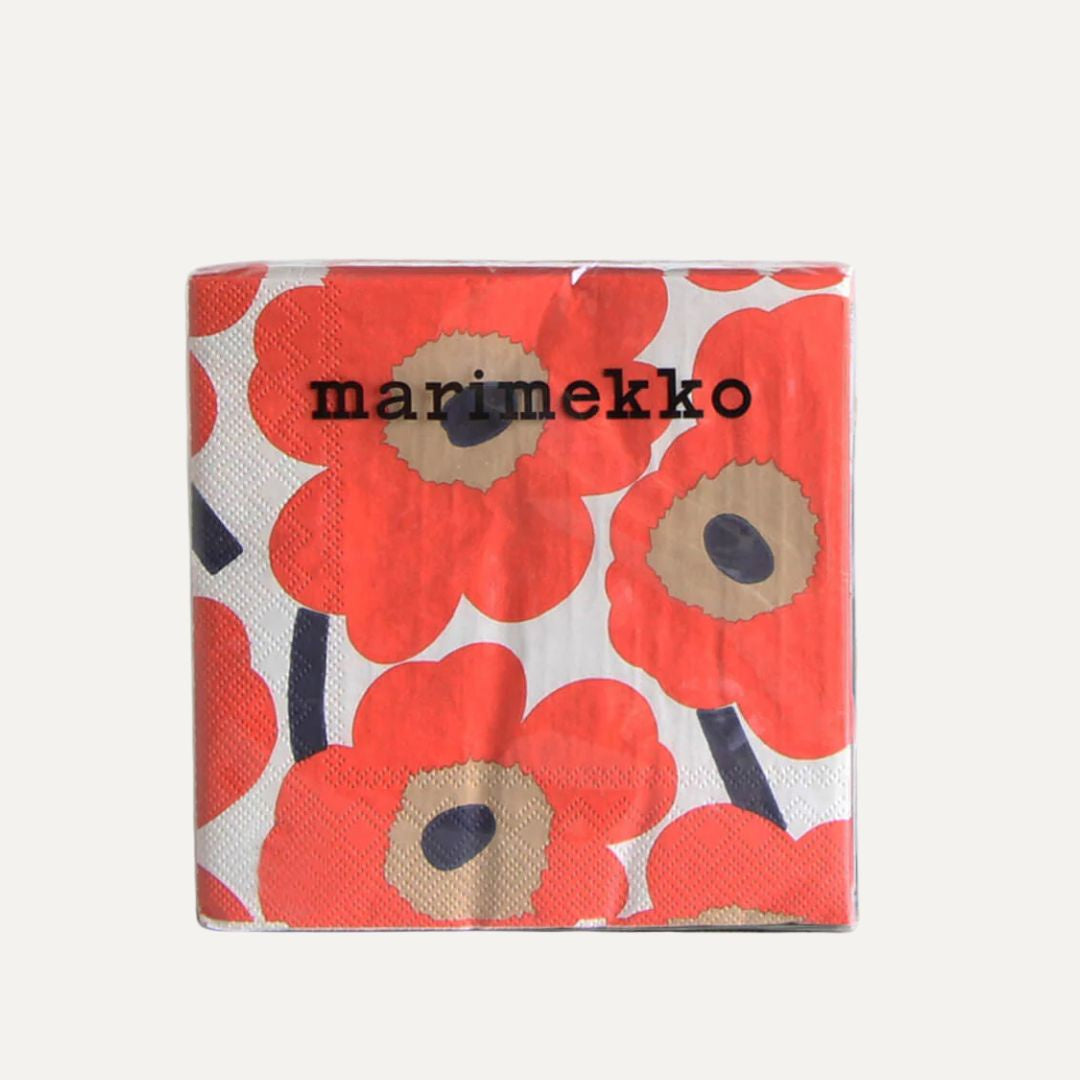 Marimekko Cocktail Napkin Orange Cream