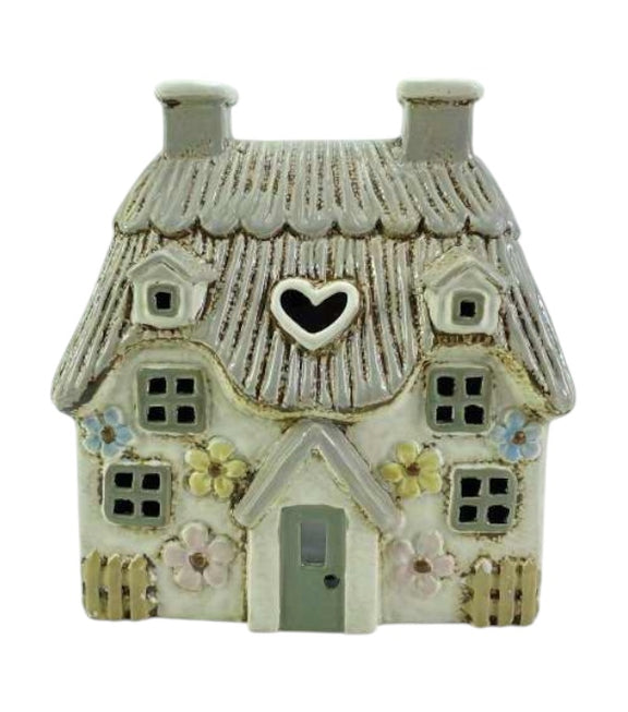 Daisy Thatched House ceramic tealight holder