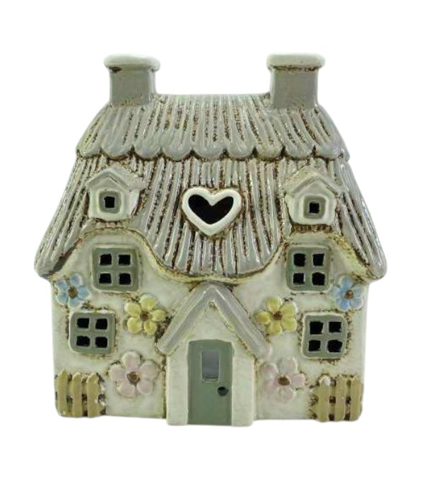 Daisy Thatched House ceramic tealight holder