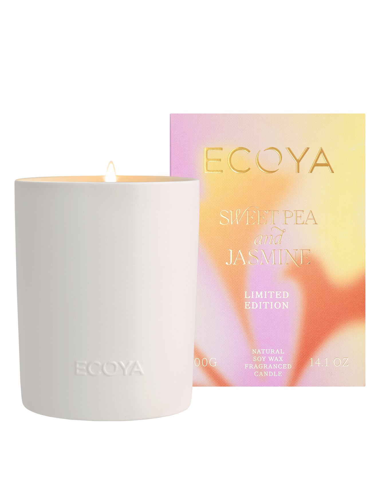 Ecoya limited edition sweet pea and jasmine ceramic candle