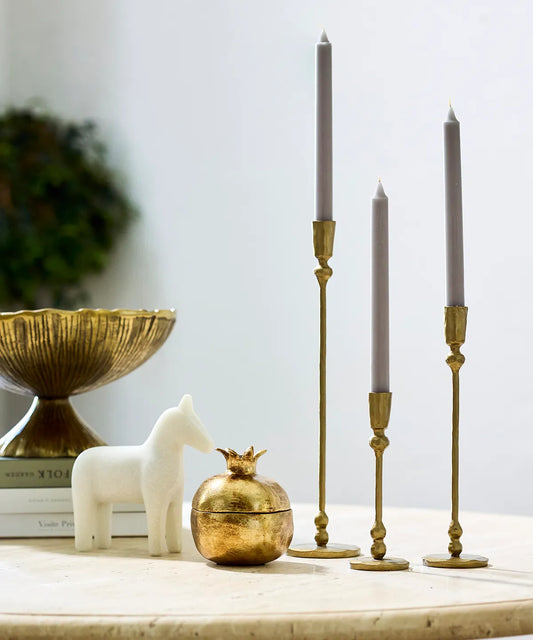 Eddie Medium gold forged iron candleholder 