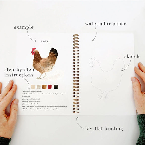 Watercolpur painting instructions for a Emily Lex Animal book