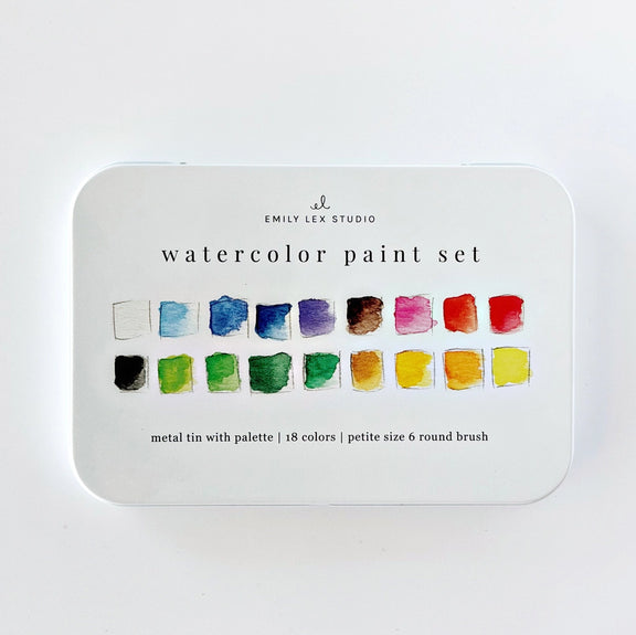 Emily Lex Studio watercolour paint set with 18 colours and brush