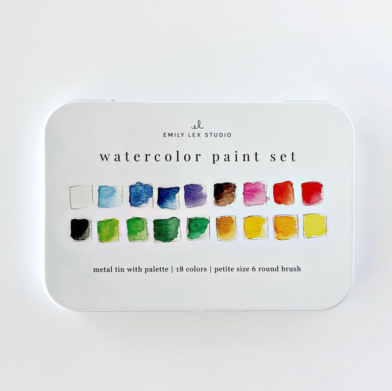 Emily Lex Studio watercolour paint set with 18 colours and brush