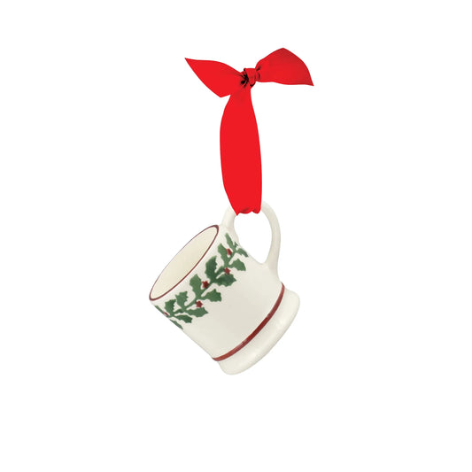 Emma Bridgewater hand-decorated Tiny Holly mug decoration