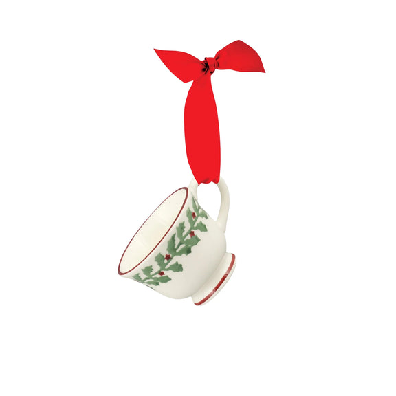 Emma Bridgewater Tiny Holly Tiny Teacup Decoration