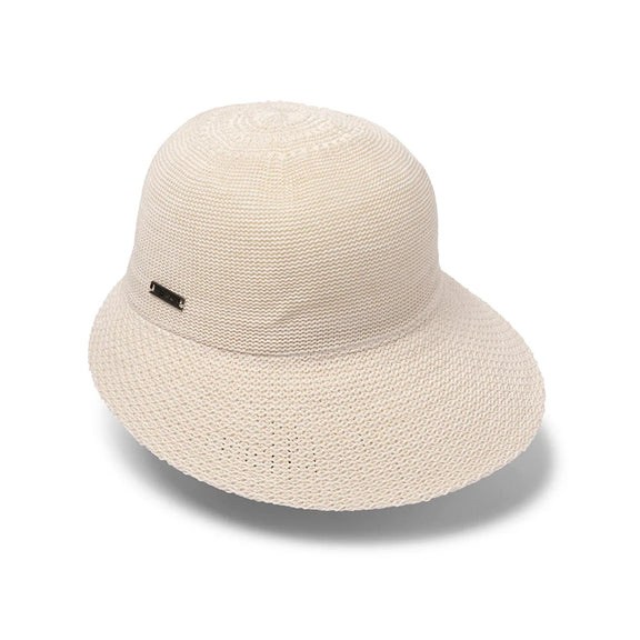 Annika Ivory cap with adjustable Velcro back