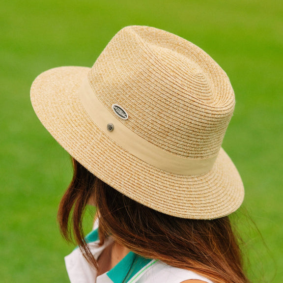 Natural Flexibraid fedora with soft contrast band