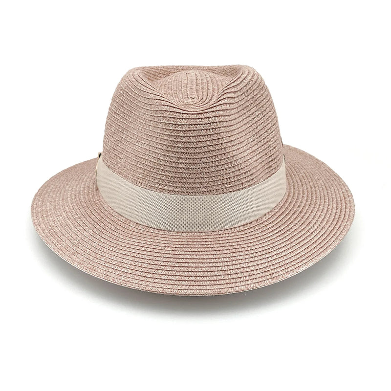 Evoke Kelsey Pana-Mate Fedora in Old Rose Pink