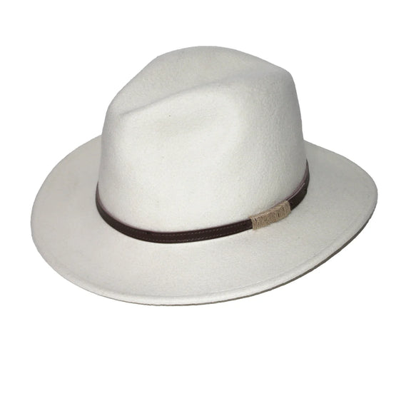 Evoke Paterson Fedora in Ivory XL 61cm