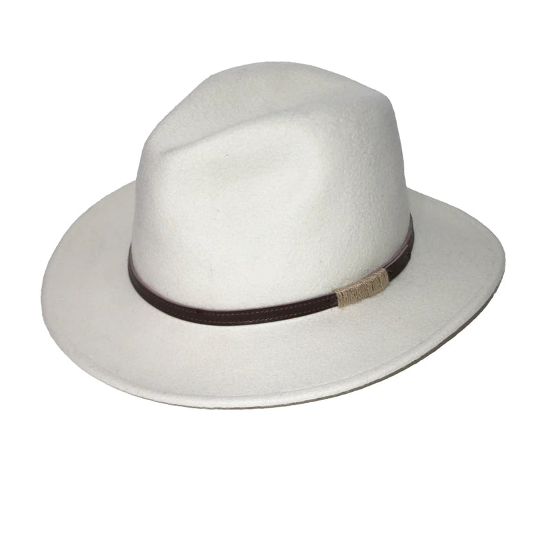 Evoke Paterson Fedora in Ivory XL 61cm