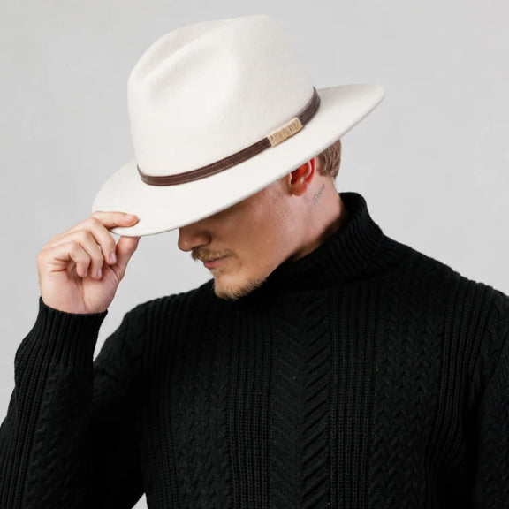 Unisex Ivory fedora with internal ComfyFit adjuster