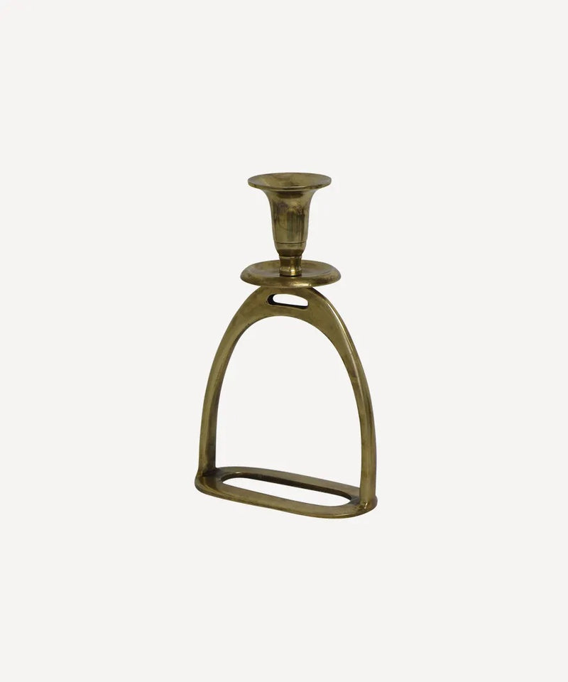 Stirrup Candle Holder – single brass design for taper candles