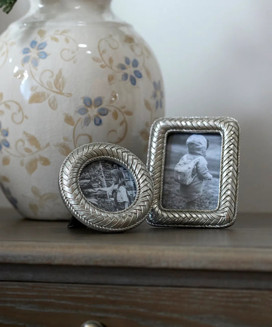 Braided Rope Round Photo Frame 2.5x3.5cm