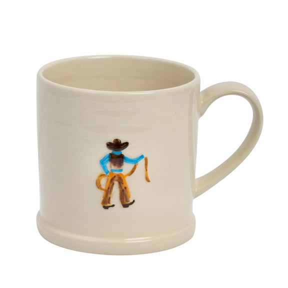 Cowboy Large Favourite Things Mug in white stoneware