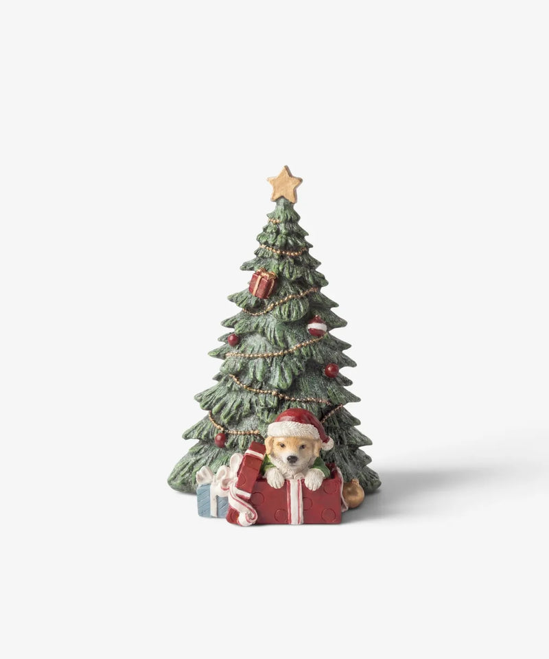 Festive Tree with Dog and Gifts Christmas decoration 