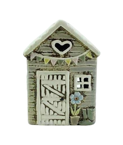Ceramic Garden Shed tealight holder 11cm