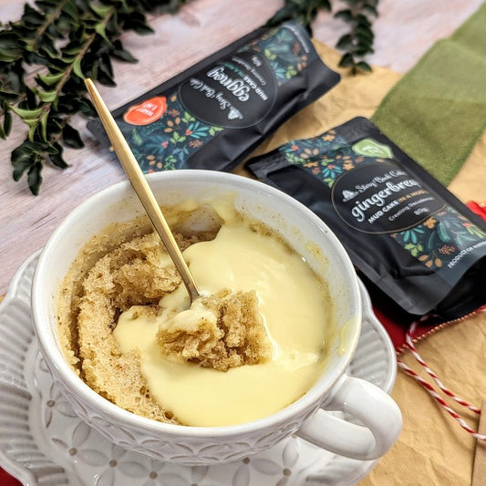 Single-serve festive mug cake with ginger & cinnamon