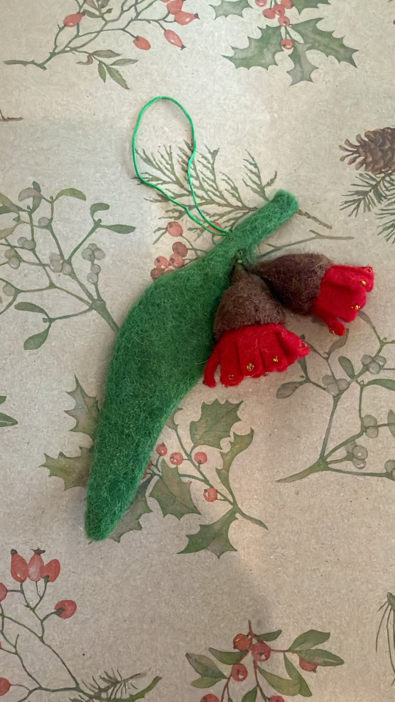 Wool felt Australian gum blossom Christmas ornament