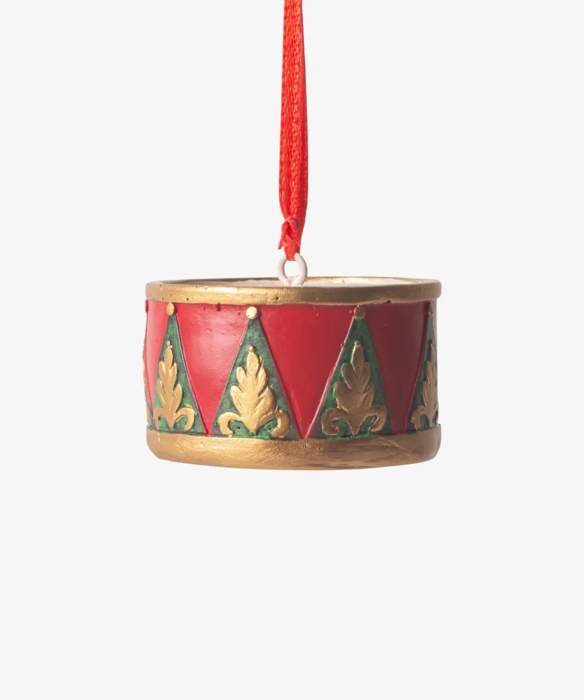 Hanging Decorated Drum Christmas tree ornament 