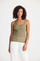 Pontif Knit Set – Khaki | Mesh Knit Top & Tank