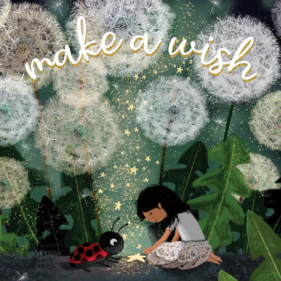 Whimsical dandelion greeting card by La La Land