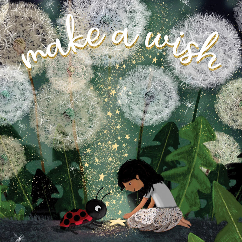 Whimsical dandelion greeting card by La La Land