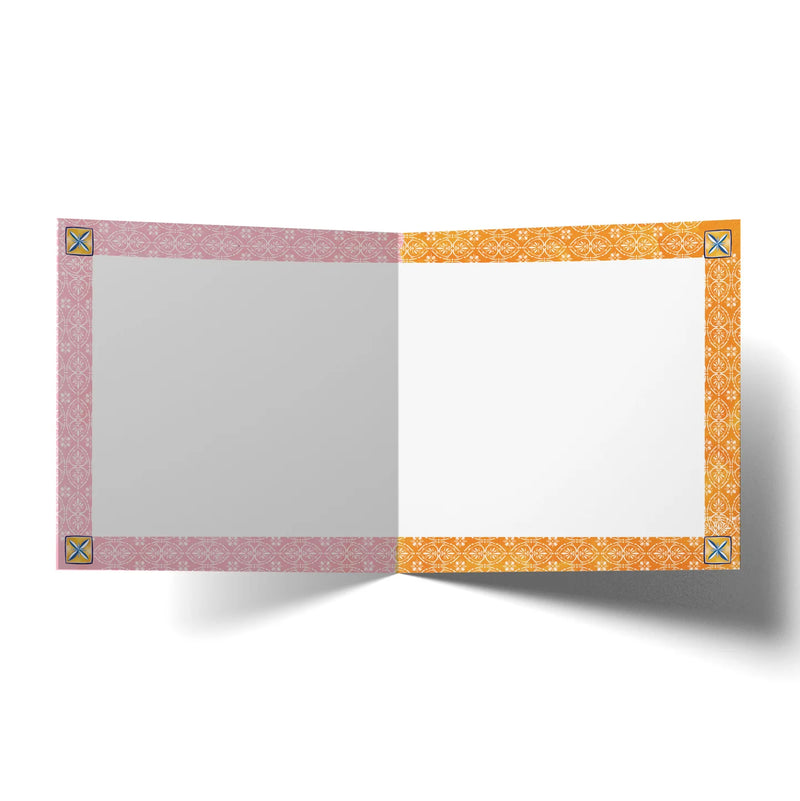 Mediterranean inspired floral and fruit greeting card by La La Land