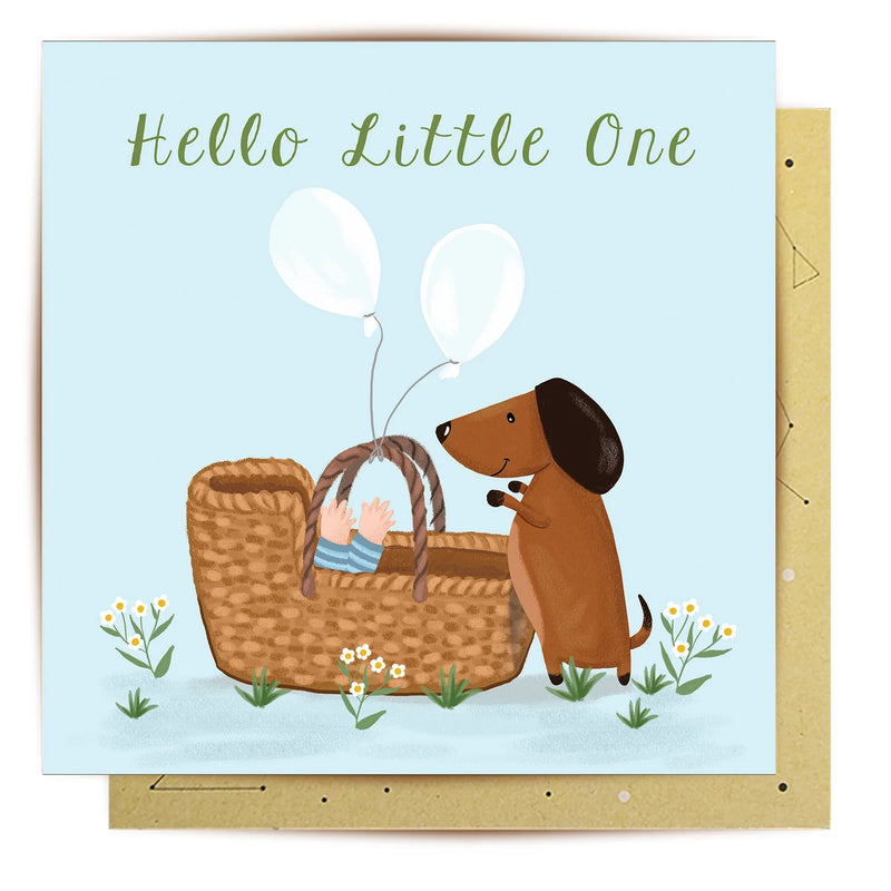 La La Land Little One Basket new baby greeting card